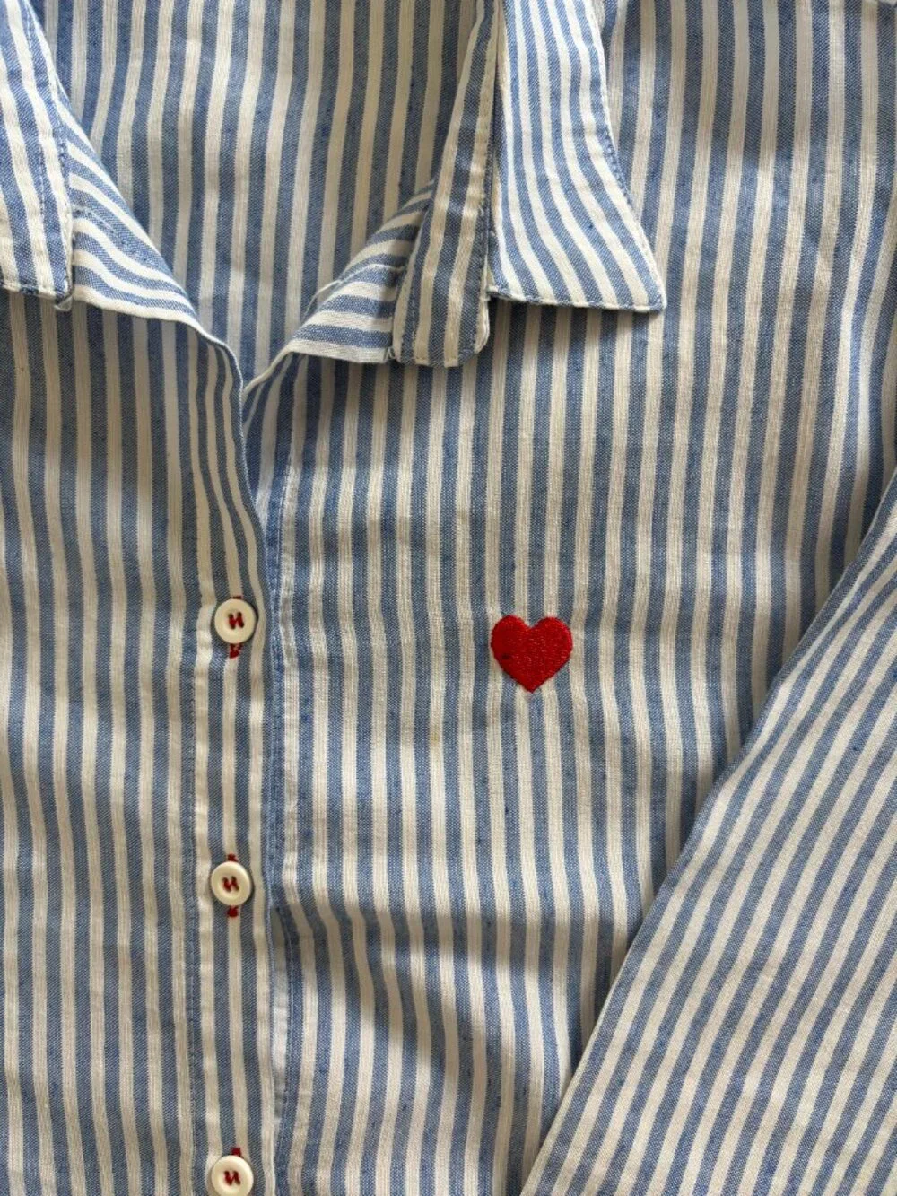 NWOT Zara Blue Striped Button Down Shirt Size Medium - Picture 2 of 3